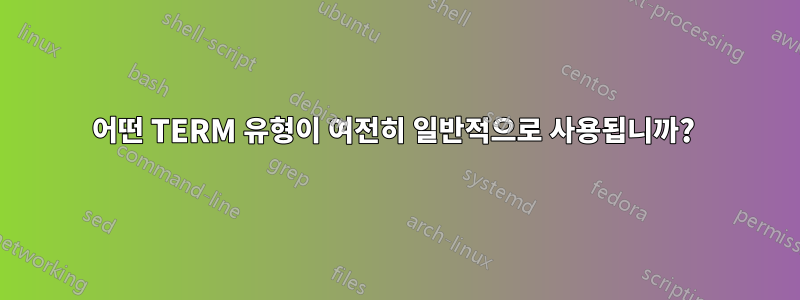 어떤 TERM 유형이 여전히 일반적으로 사용됩니까? 