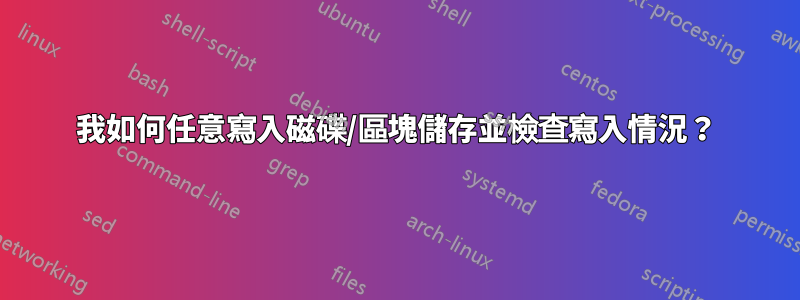 我如何任意寫入磁碟/區塊儲存並檢查寫入情況？