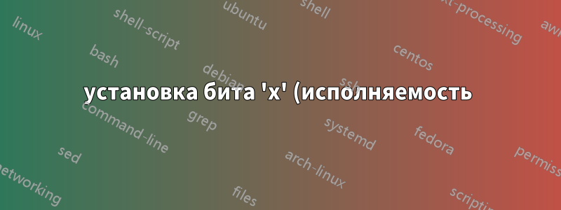 установка бита 'x' (исполняемость) с помощью ACL