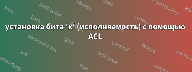 установка бита 'x' (исполняемость) с помощью ACL