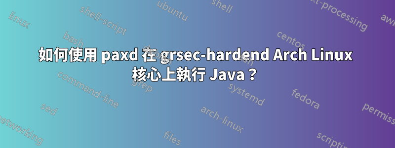 如何使用 paxd 在 grsec-hardend Arch Linux 核心上執行 Java？