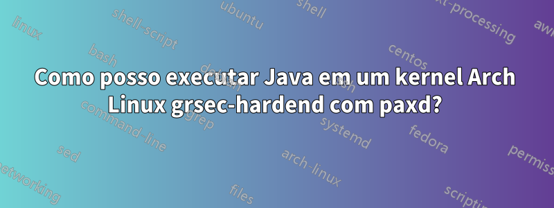 Como posso executar Java em um kernel Arch Linux grsec-hardend com paxd?