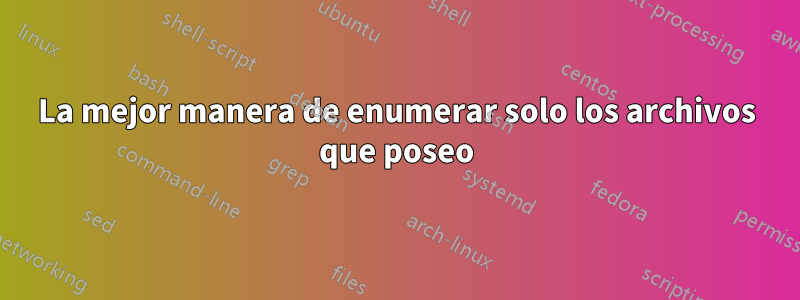 La mejor manera de enumerar solo los archivos que poseo