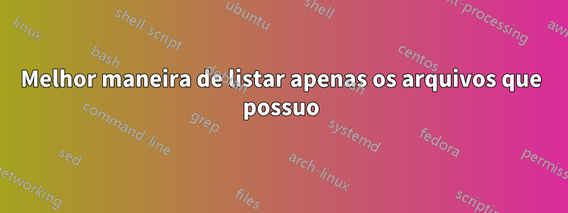 Melhor maneira de listar apenas os arquivos que possuo