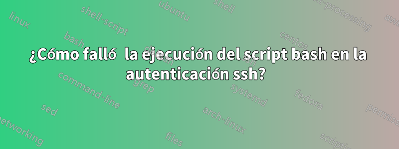 ¿Cómo falló la ejecución del script bash en la autenticación ssh? 