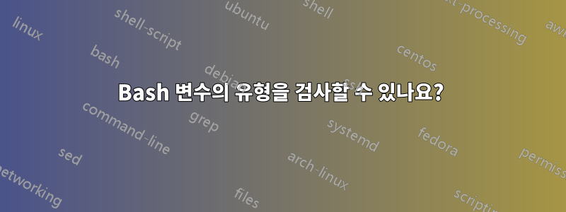 Bash 변수의 유형을 검사할 수 있나요?