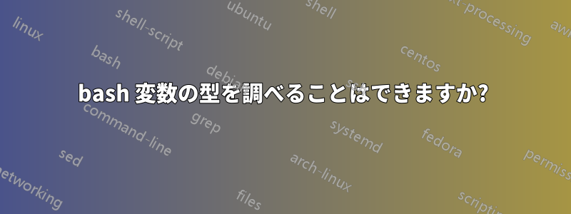 bash 変数の型を調べることはできますか?