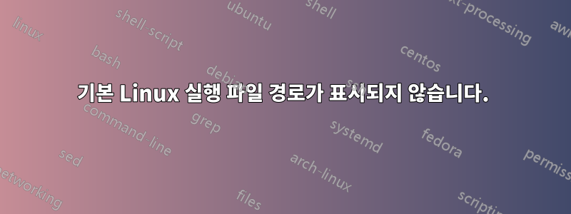 기본 Linux 실행 파일 경로가 표시되지 않습니다.