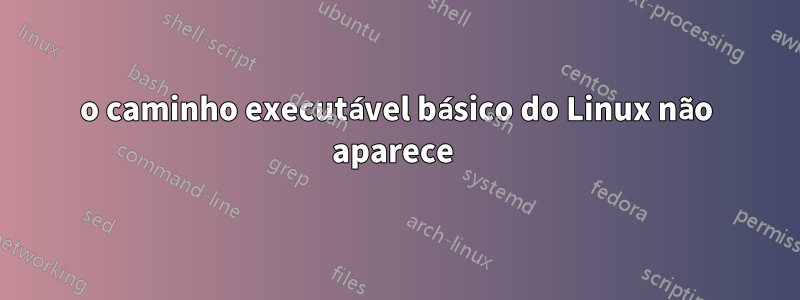 o caminho executável básico do Linux não aparece 