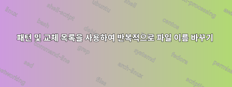 패턴 및 교체 목록을 사용하여 반복적으로 파일 이름 바꾸기