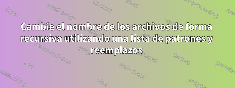 Cambie el nombre de los archivos de forma recursiva utilizando una lista de patrones y reemplazos