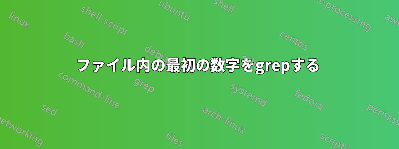 ファイル内の最初の数字をgrepする