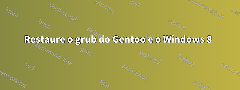 Restaure o grub do Gentoo e o Windows 8 