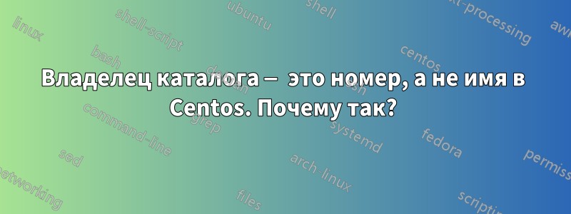 Владелец каталога — это номер, а не имя в Centos. Почему так?