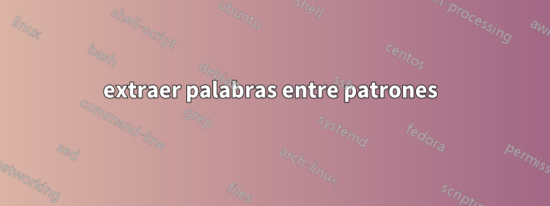 extraer palabras entre patrones 