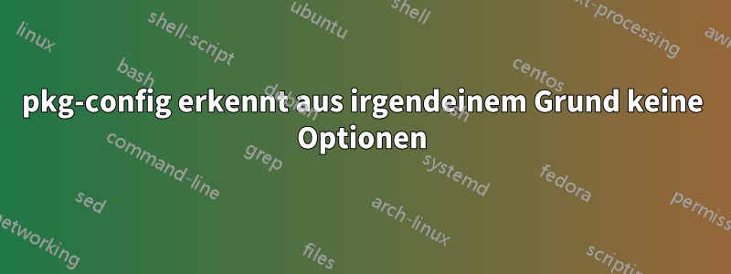 pkg-config erkennt aus irgendeinem Grund keine Optionen