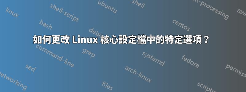 如何更改 Linux 核心設定檔中的特定選項？