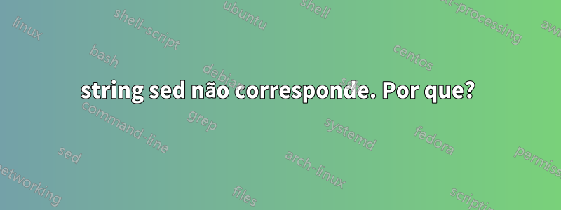 string sed não corresponde. Por que?