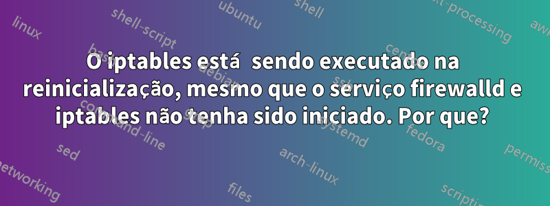 O iptables está sendo executado na reinicialização, mesmo que o serviço firewalld e iptables não tenha sido iniciado. Por que?