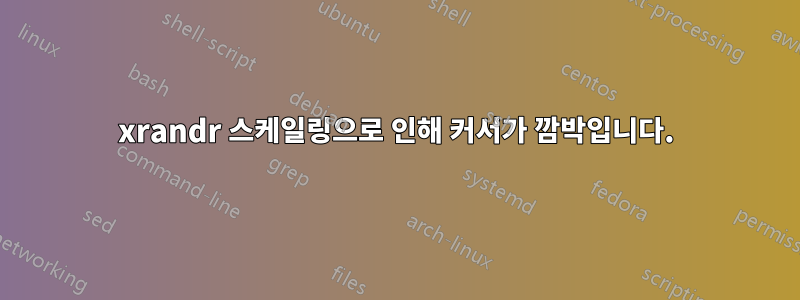 xrandr 스케일링으로 인해 커서가 깜박입니다.