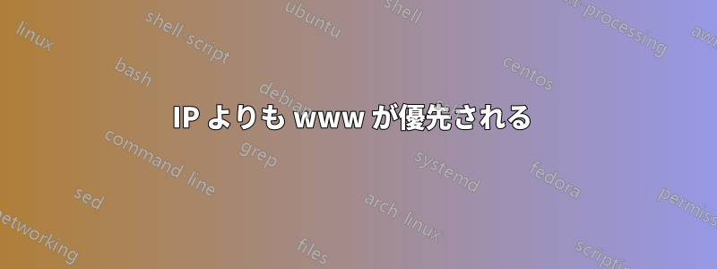 IP よりも www が優先される 