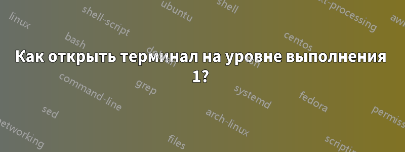 Как открыть терминал на уровне выполнения 1?