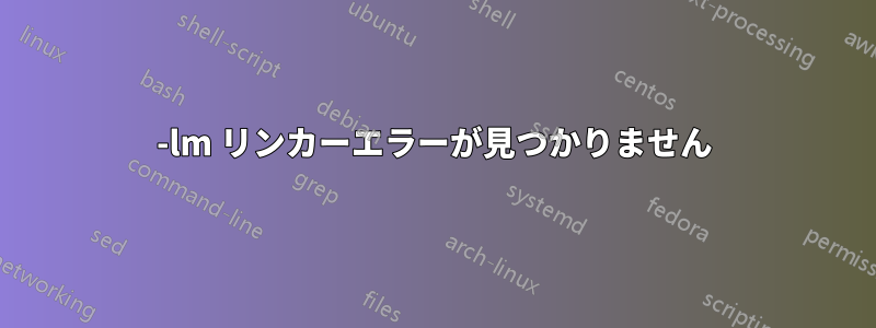 -lm リンカーエラーが見つかりません