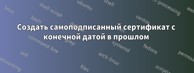 Создать самоподписанный сертификат с конечной датой в прошлом