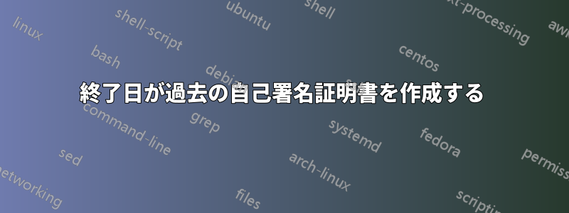 終了日が過去の自己署名証明書を作成する