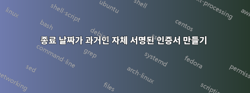 종료 날짜가 과거인 자체 서명된 인증서 만들기