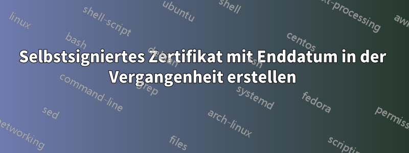 Selbstsigniertes Zertifikat mit Enddatum in der Vergangenheit erstellen