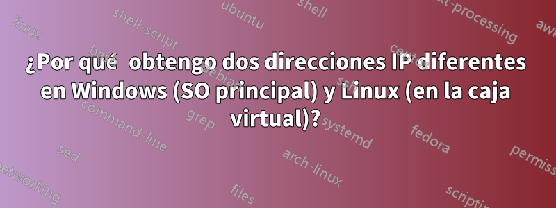 ¿Por qué obtengo dos direcciones IP diferentes en Windows (SO principal) y Linux (en la caja virtual)?