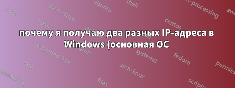 почему я получаю два разных IP-адреса в Windows (основная ОС) и Linux (в виртуальной машине)