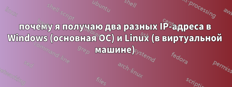 почему я получаю два разных IP-адреса в Windows (основная ОС) и Linux (в виртуальной машине)