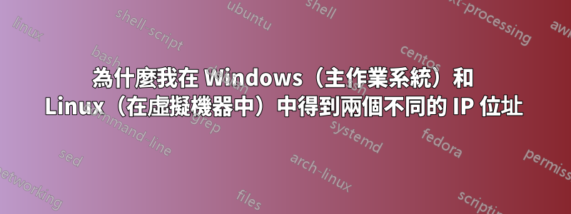 為什麼我在 Windows（主作業系統）和 Linux（在虛擬機器中）中得到兩個不同的 IP 位址