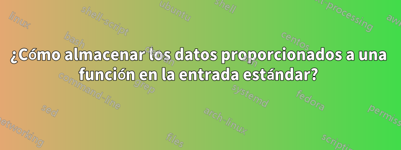 ¿Cómo almacenar los datos proporcionados a una función en la entrada estándar?