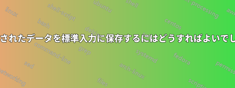 関数に渡されたデータを標準入力に保存するにはどうすればよいでしょうか?