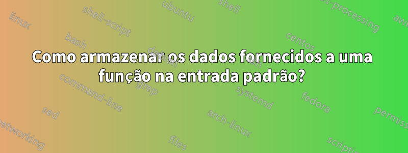 Como armazenar os dados fornecidos a uma função na entrada padrão?