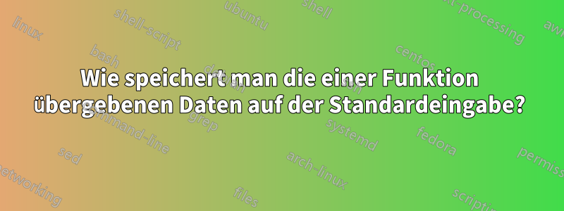 Wie speichert man die einer Funktion übergebenen Daten auf der Standardeingabe?