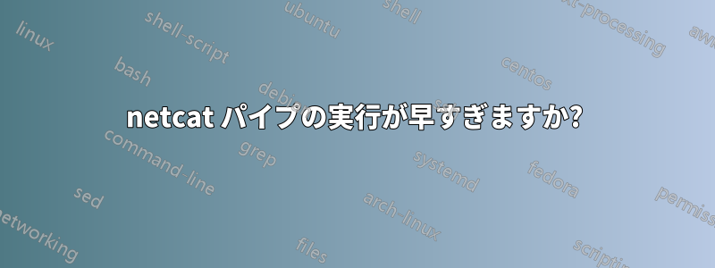 netcat パイプの実行が早すぎますか?