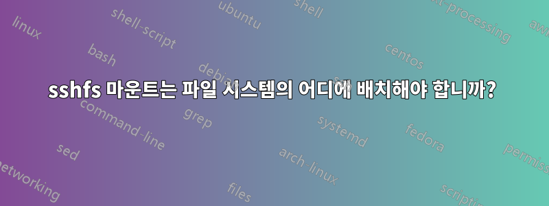 sshfs 마운트는 파일 시스템의 어디에 배치해야 합니까?