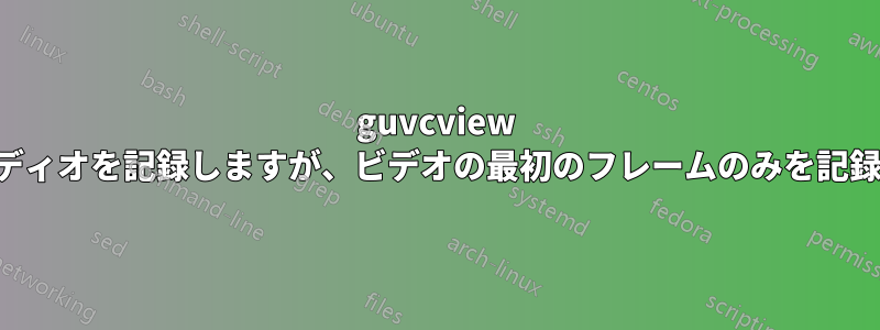 guvcview はオーディオを記録しますが、ビデオの最初のフレームのみを記録します