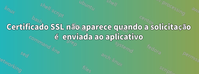 Certificado SSL não aparece quando a solicitação é enviada ao aplicativo