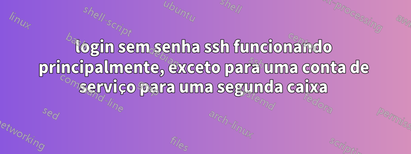 login sem senha ssh funcionando principalmente, exceto para uma conta de serviço para uma segunda caixa