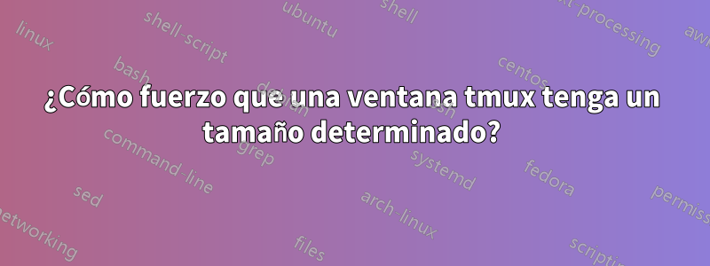 ¿Cómo fuerzo que una ventana tmux tenga un tamaño determinado?