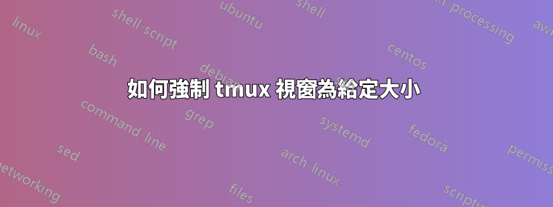 如何強制 tmux 視窗為給定大小