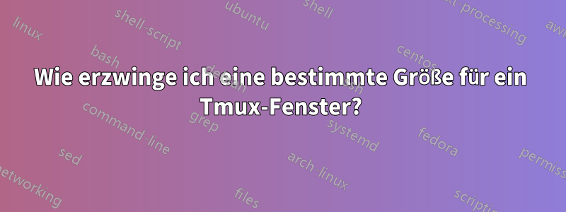 Wie erzwinge ich eine bestimmte Größe für ein Tmux-Fenster?