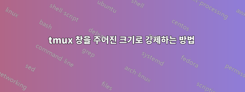 tmux 창을 주어진 크기로 강제하는 방법