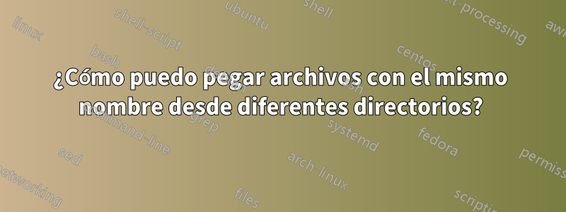 ¿Cómo puedo pegar archivos con el mismo nombre desde diferentes directorios?