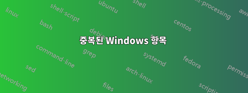 중복된 Windows 항목